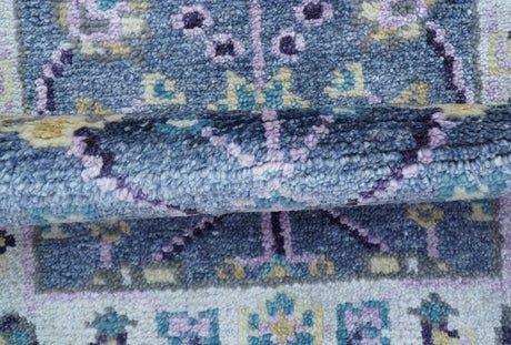 Hand Knotted Traditional Design Blue And Ivory 2x3 Wool Area Rug