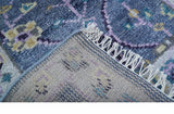 Hand Knotted Traditional Design Blue And Ivory 2x3 Wool Area Rug
