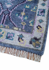 Hand Knotted Traditional Design Blue And Ivory 2x3 Wool Area Rug