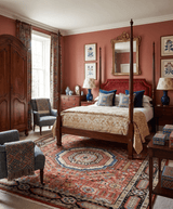 Hand Knotted Traditional Kazak Medallion Rust and Black Wool Area Rug