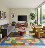 Hand knotted Traditional Multi color Antique Tribal Style Gabbeh Design Wool Area Rug