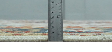 Hand Knotted traditional Oriental Ivory, Rust and Gray wool Area Rug