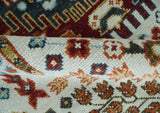 Hand Knotted traditional Oriental Ivory, Rust and Gray wool Area Rug