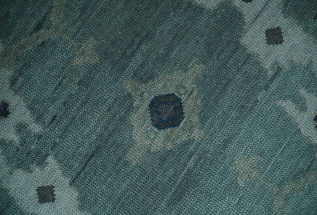 Hand Knotted Traditional Oriental Oushak Antique Style Green Wool Area Rug