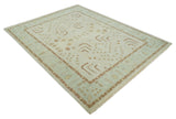 Hand Knotted Traditional Oushak 8x10 Beige and Brown Wool Area Rug