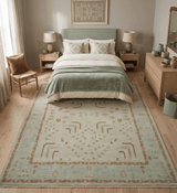Hand Knotted Traditional Oushak 8x10 Beige and Brown Wool Area Rug