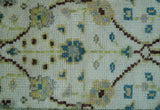 Hand knotted Traditional Oushak Design Blue And Ivory 2x3 Wool Area Rug