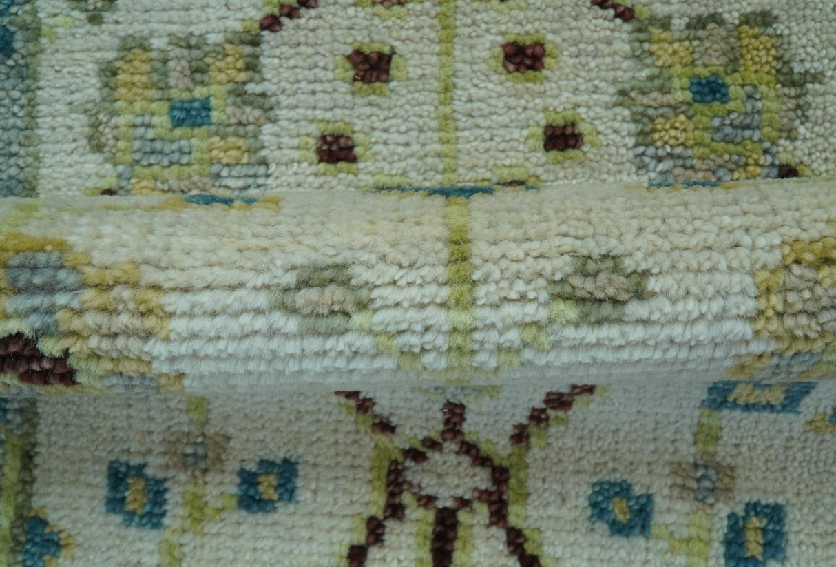 Hand knotted Traditional Oushak Design Blue And Ivory 2x3 Wool Area Rug
