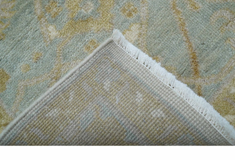 Hand Knotted Traditional Oushak Design Gray And Beige 8x10 Wool Rug