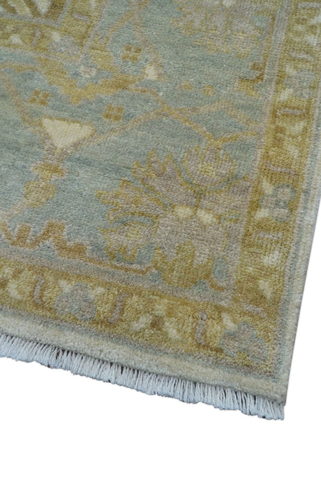 Hand Knotted Traditional Oushak Design Gray And Beige 8x10 Wool Rug
