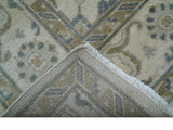 Hand Knotted Traditional Oushak Design Ivory And Gray 6x9 Wool Rug