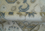 Hand Knotted Traditional Oushak Design Ivory And Gray 6x9 Wool Rug