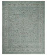 Hand Knotted Traditional Silver, brown and Beige Antique Textured Low Pile Distressed Wool Rug | TRD53114