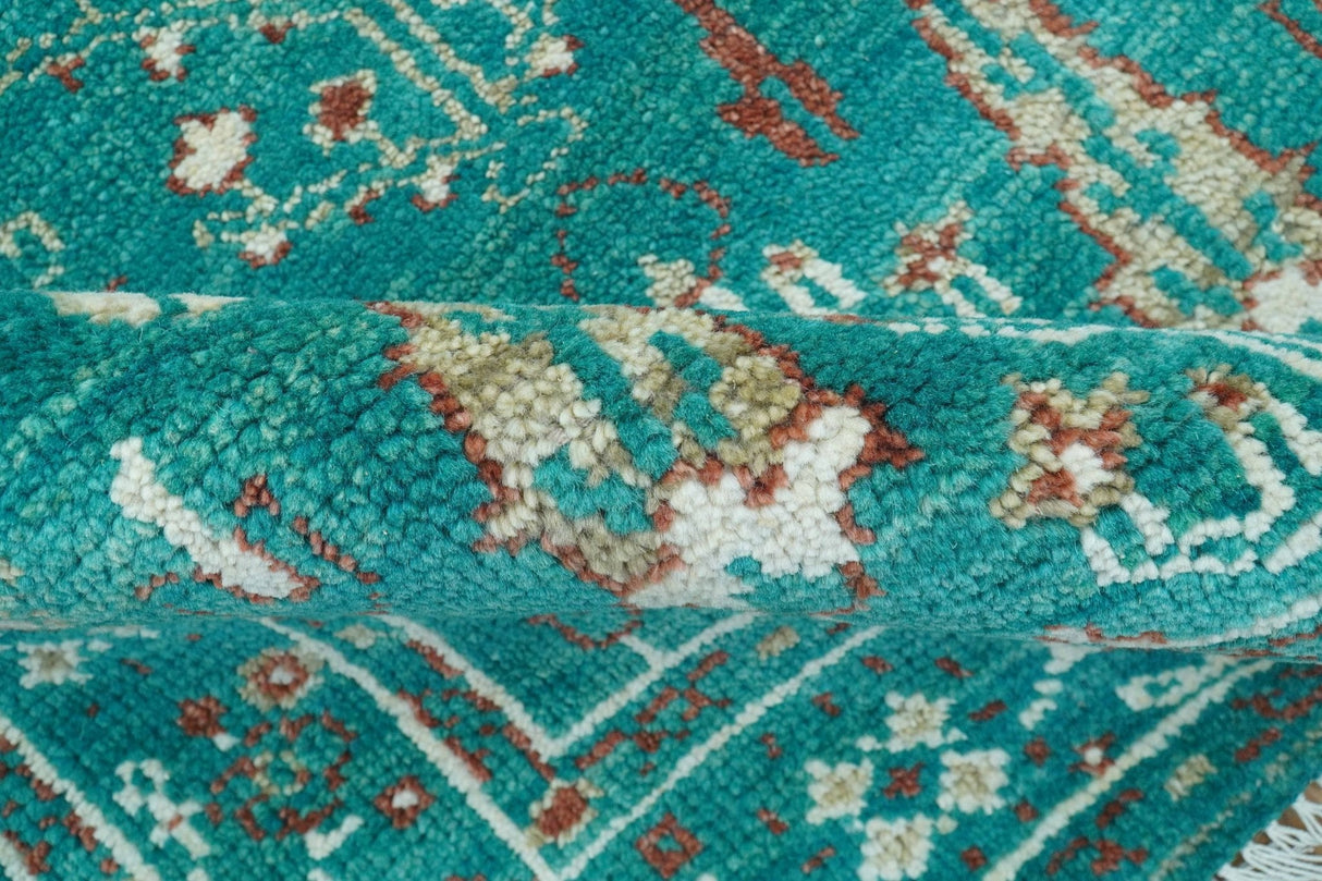 Hand knotted Tree of life Teal Traditional Style 4x6 Wool Area Rug