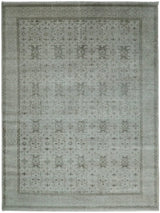 Hand Knotted Wool Blend Traditional Silver and Brown Area Rug