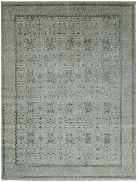 Hand Knotted Wool Blend Traditional Silver and Brown Area Rug