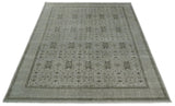 Hand Knotted Wool Blend Traditional Silver and Brown Area Rug