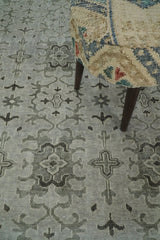 Hand Knotted Wool Blend Traditional Silver and Brown Area Rug