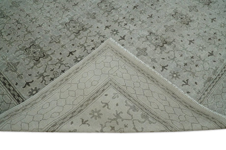 Hand Knotted Wool Blend Traditional Silver and Brown Area Rug