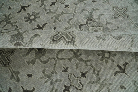 Hand Knotted Wool Blend Traditional Silver and Brown Area Rug