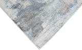 Hand Loom 5x8 Modern Abstract Ivory and Gray Viscose Rug