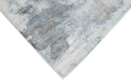 Hand Loom 5x8 Modern Abstract Ivory and Gray Viscose Rug