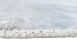 Hand Loom 5x8 Modern Abstract Ivory and Gray Viscose Rug