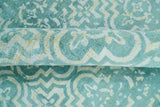 Hand Loom 5x8 Modern Style Teal Wool Blend Area Rug