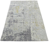 Hand Loom 6x9 Modern Abstract Gray and Ivory Area Rug