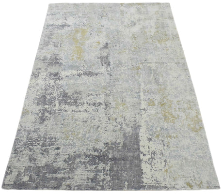 Hand Loom 6x9 Modern Abstract Gray and Ivory Area Rug
