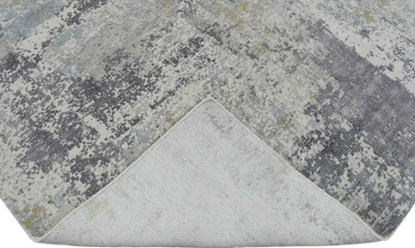 Hand Loom 6x9 Modern Abstract Gray and Ivory Area Rug