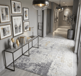 Hand Loom 6x9 Modern Abstract Gray and Ivory Area Rug