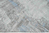 Hand Loom 8x10 Modern Abstract Gray And Silver Viscose Rug