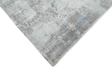 Hand Loom 8x10 Modern Abstract Gray And Silver Viscose Rug