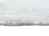 Hand Loom 8x10 Modern Abstract Gray And Silver Viscose Rug