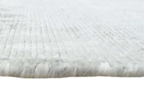 Hand Loom 8x10 Modern Abstract Gray And Silver Viscose Rug