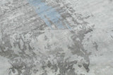 Hand Loom 8x10 Modern Abstract Gray And Silver Viscose Rug