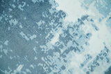 Hand Loom Modern Abstract Blue Wool and Bamboo Silk Area Rug