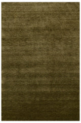 Hand Loomed Modern Green Solid Wool Area Rug