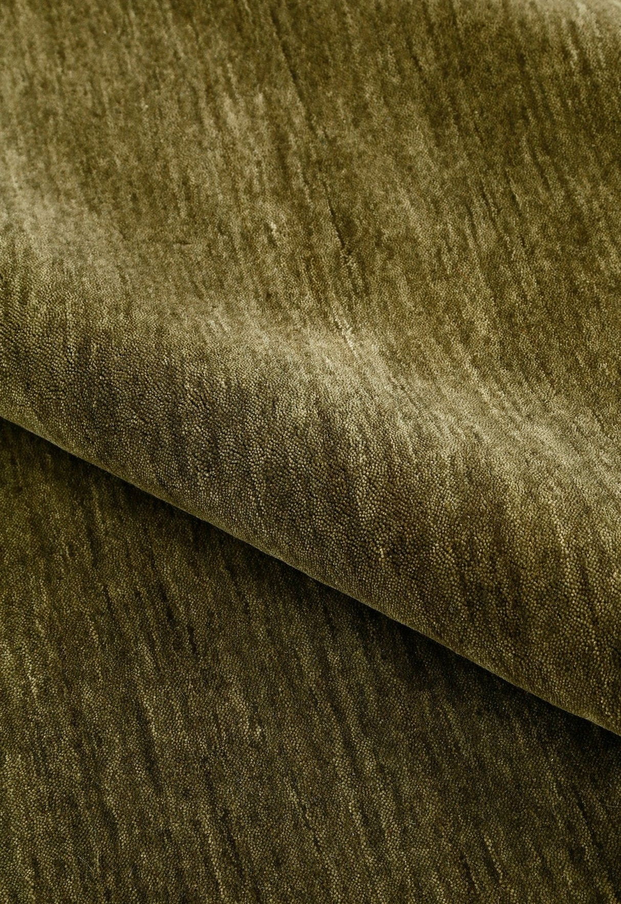 Hand Loomed Modern Green Solid Wool Area Rug