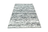 Hand Made 5x8 Black and Ivory Wool Area Rug