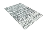 Hand Made 5x8 Black and Ivory Wool Area Rug