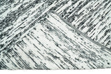 Hand Made 5x8 Black and Ivory Wool Area Rug