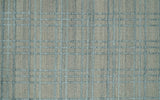 Hand Made 8x10 Modern Geometric striped Beige and Silver Blended Wool Area Rug