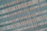 Hand Made 8x10 Modern Stripes Peach, Gray and Silver Blended Wool Area Rug