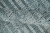 Hand Made 8x10 Modern Stripes Peach, Gray and Silver Blended Wool Area Rug