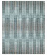 Hand Made 8x10 Modern Stripes Peach, Gray and Silver Blended Wool Area Rug