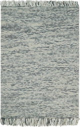 Hand Made Beige and Charcoal Wool Area Rug