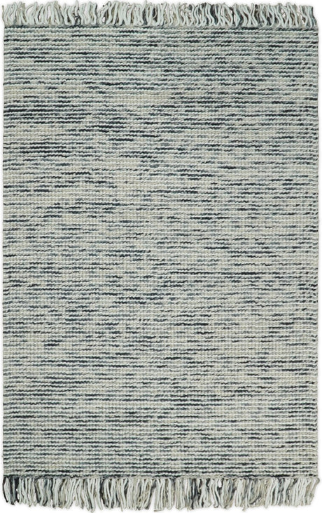 Hand Made Beige and Charcoal Wool Area Rug