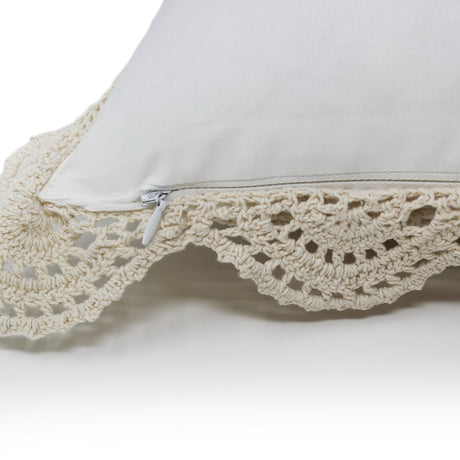 Hand Made Crochet Cotton Boudoir Pillow